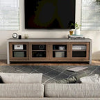 Mueble de TV de almacenamiento multifuncional de cristal contemporáneo de 71 pulgadas