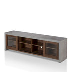 Mueble de TV de almacenamiento multifuncional de cristal contemporáneo de 71 pulgadas