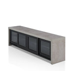 Mueble de TV de almacenamiento multifuncional de cristal contemporáneo de 71 pulgadas