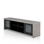 Mueble de TV de almacenamiento multifuncional de cristal contemporáneo de 71 pulgadas