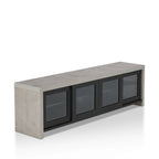 Mueble de TV de almacenamiento multifuncional de cristal contemporáneo de 71 pulgadas