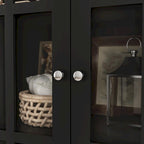 Aparador de laca tipo bufé de 55.1 pulgadas, vitrina con puertas de vidrio, librería