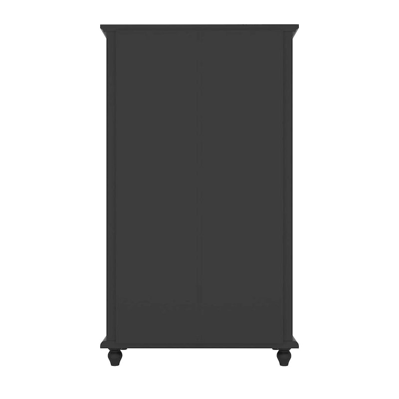 Aparador de laca tipo bufé de 55.1 pulgadas, vitrina con puertas de vidrio, librería