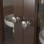Aparador de laca tipo bufé de 55.1 pulgadas, vitrina con puertas de vidrio, librería