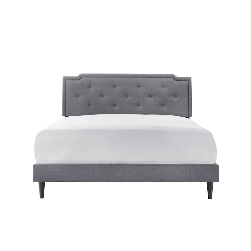 Cama tapizada con paneles de altura ajustable, de diseño de transición con mechones