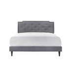 Cama tapizada con paneles de altura ajustable, de diseño de transición con mechones