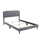 Cama tapizada con paneles de altura ajustable, de diseño de transición con mechones