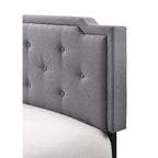 Cama tapizada con paneles de altura ajustable, de diseño de transición con mechones
