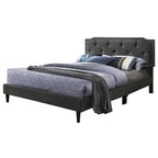Cama tapizada con paneles de altura ajustable, de diseño de transición con mechones
