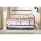 Cama con panel de lamas de metal