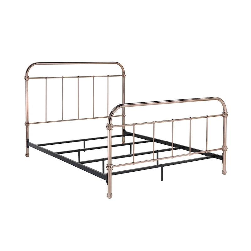 Cama con panel de lamas de metal