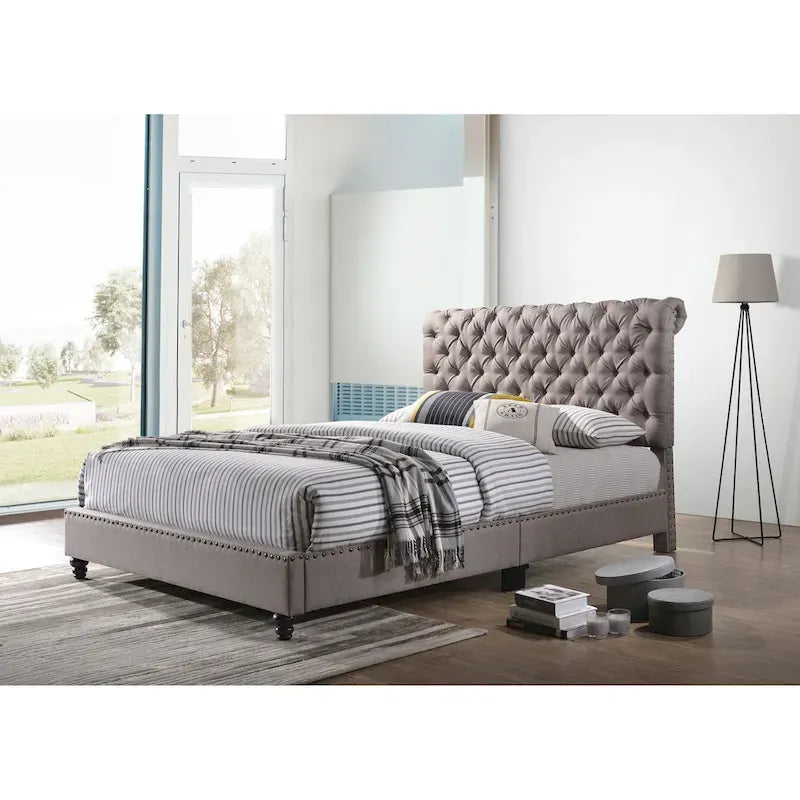 Cama tapizada capitoné