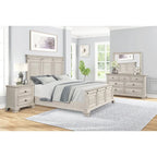 Juego de dormitorio de 5 piezas Distressed Parchment Wood