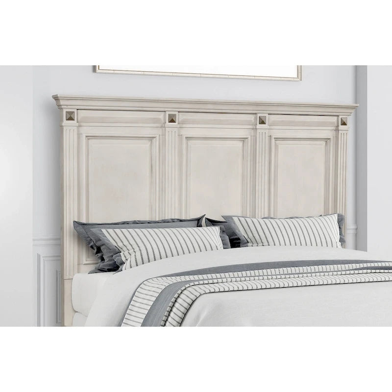 Juego de dormitorio de 5 piezas Distressed Parchment Wood