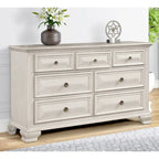 Juego de dormitorio de 5 piezas Distressed Parchment Wood