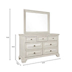 Juego de dormitorio de 5 piezas Distressed Parchment Wood
