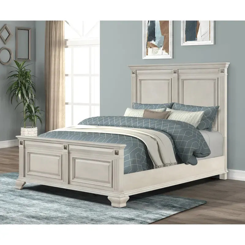 Juego de dormitorio de 5 piezas Distressed Parchment Wood