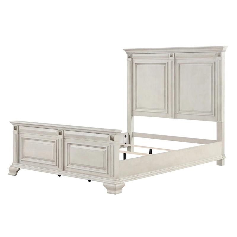 Juego de dormitorio de 5 piezas Distressed Parchment Wood