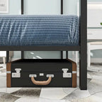 Base de cama tipo plataforma con dosel de metal Twin/King