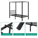 Base de cama tipo plataforma con dosel de metal Twin/King