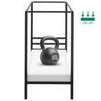 Base de cama tipo plataforma con dosel de metal Twin/King