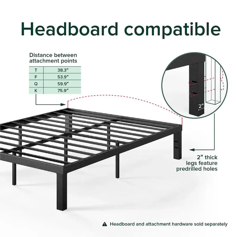 Base de cama de plataforma metálica Quick Lock
