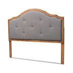Cabecero arqueado clásico vintage de tela y madera en gris