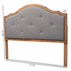 Cabecero arqueado clásico vintage de tela y madera en gris