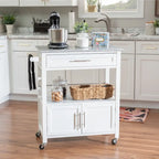 Carrito de cocina móvil con encimera de granito