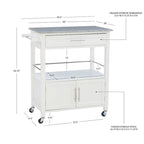 Carrito de cocina móvil con encimera de granito