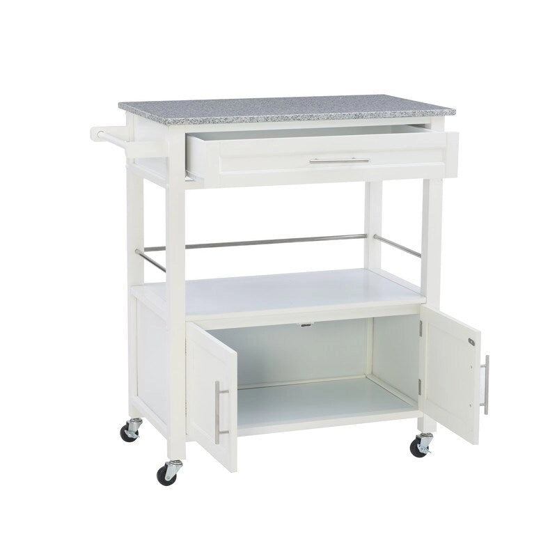 Carrito de cocina móvil con encimera de granito