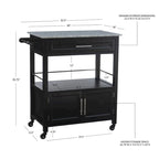 Carrito de cocina móvil con encimera de granito