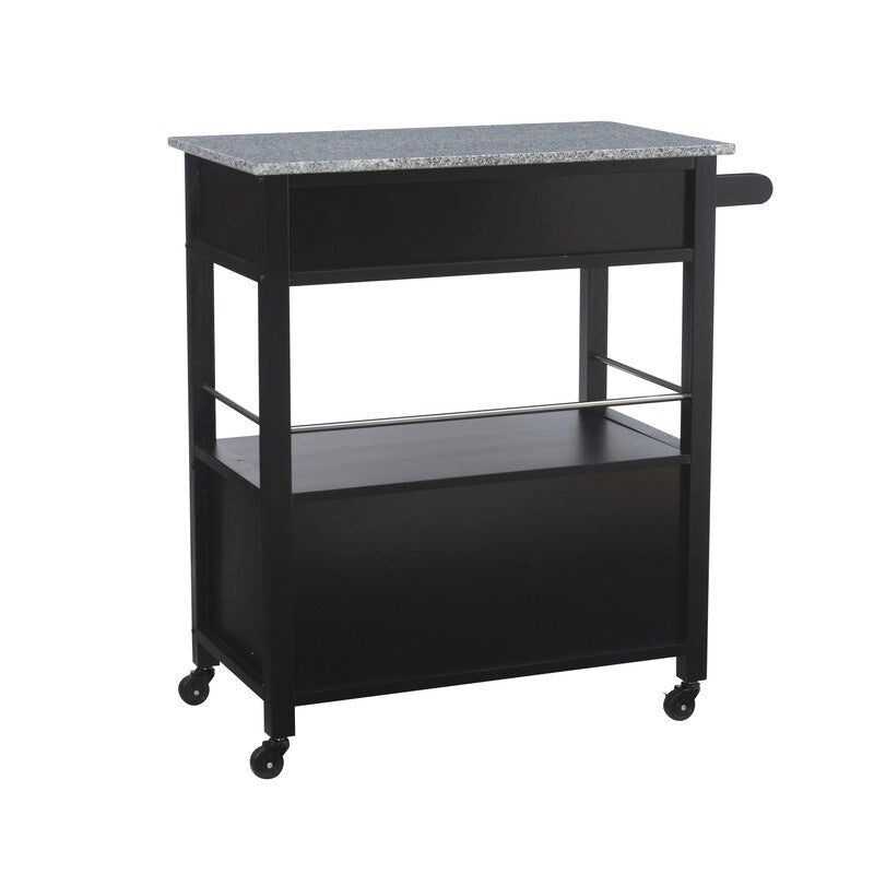 Carrito de cocina móvil con encimera de granito