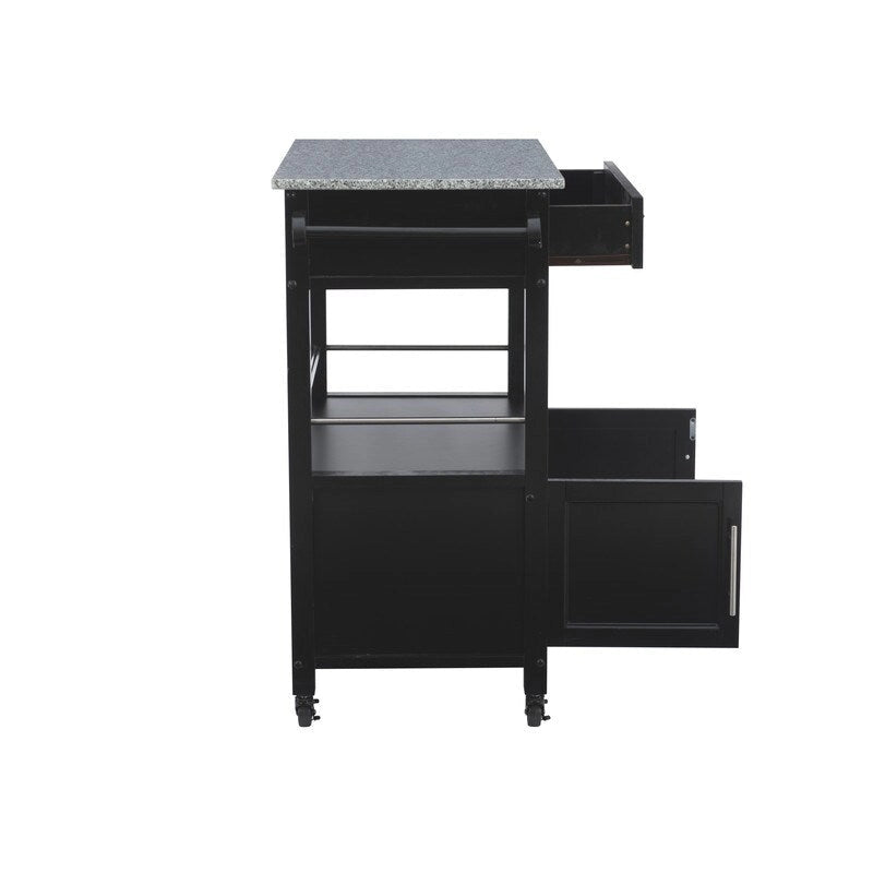 Carrito de cocina móvil con encimera de granito
