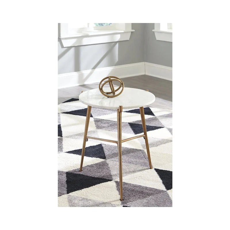 Mesa decorativa contemporánea glamurosa blanca y dorada