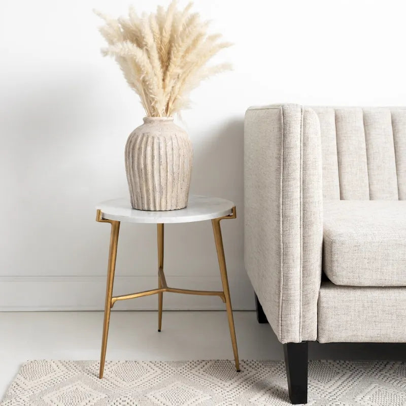 Mesa decorativa contemporánea glamurosa blanca y dorada