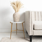 Mesa decorativa contemporánea glamurosa blanca y dorada