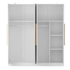 Armario de 70.9" de alto x 63" de ancho con 4 puertas y barra para colgar, blanco