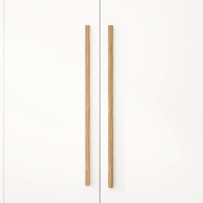 Armario de 70.9" de alto x 63" de ancho con 4 puertas y barra para colgar, blanco