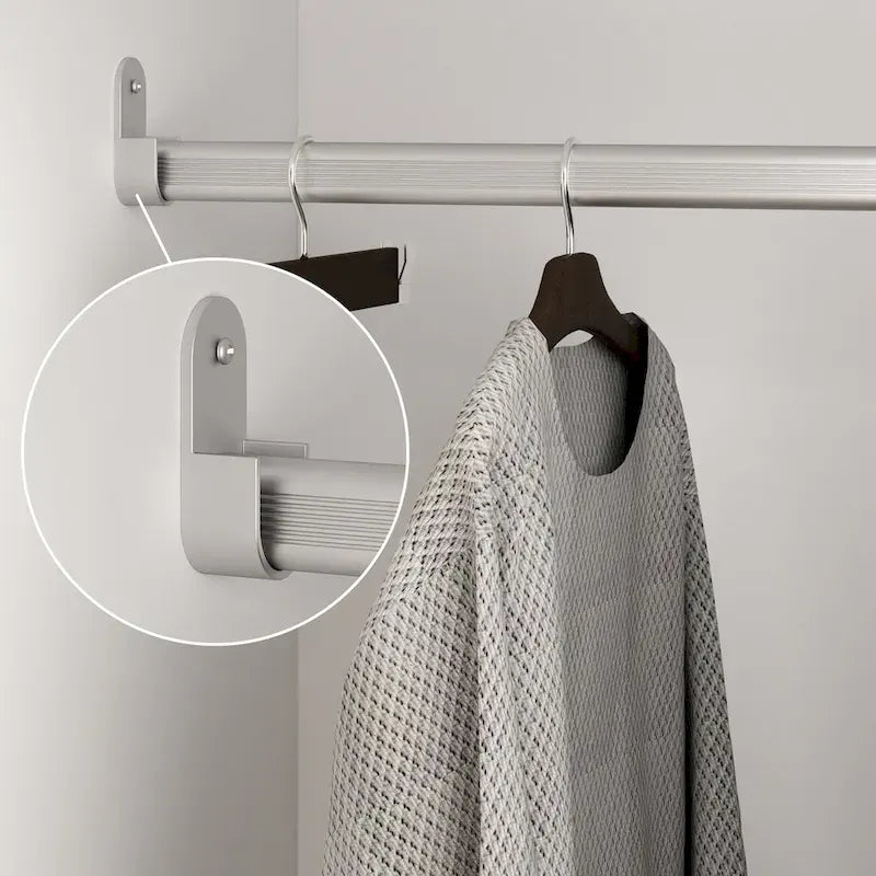 Armario de 70.9" de alto x 63" de ancho con 4 puertas y barra para colgar, blanco