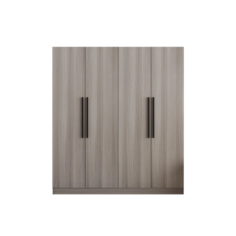 Armario de 70.9" de alto x 63" de ancho con 4 puertas y barra para colgar, blanco