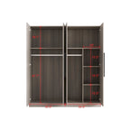 Armario de 70.9" de alto x 63" de ancho con 4 puertas y barra para colgar, blanco