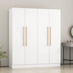 Armario de 70.9" de alto x 63" de ancho con 4 puertas y barra para colgar, blanco