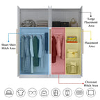 Armario de 70.9" de alto x 63" de ancho con 4 puertas y barra para colgar, blanco