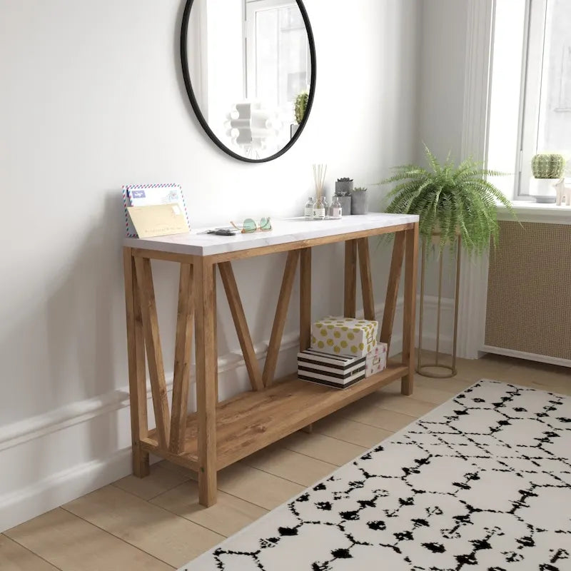 Mesa Consola Rústica Estilo Casa de Campo para Entrada