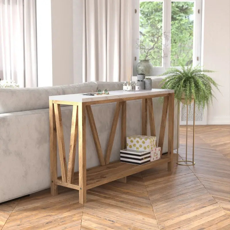 Mesa Consola Rústica Estilo Casa de Campo para Entrada