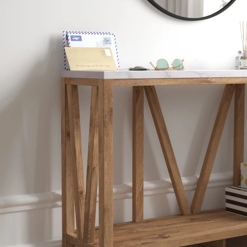 Mesa Consola Rústica Estilo Casa de Campo para Entrada