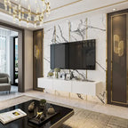 Consolas de TV flotantes para pared, mueble de TV colgante con luz, soporte para TV
