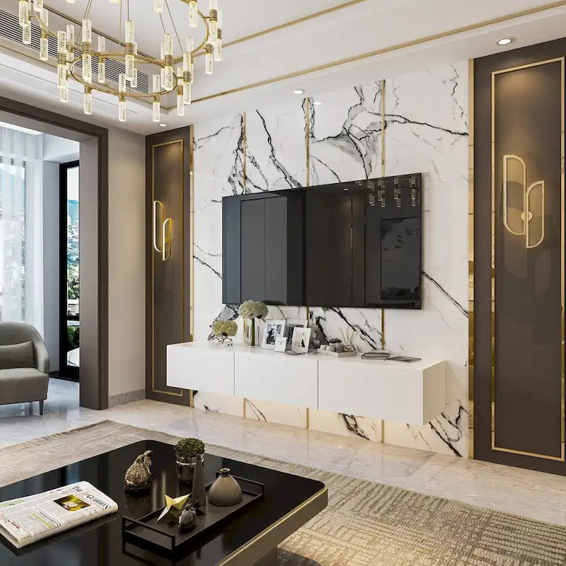 Consolas de TV flotantes para pared, mueble de TV colgante con luz, soporte para TV