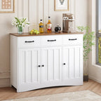 Aparador buffet rústico de 42.5", moderno mueble de cocina de madera con estante ajustable
